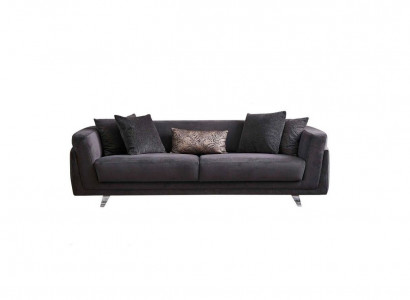 Couch mit Bettfunktion Sofa 3 Sitzer Grau Stoff Stoffsofa Dreisitzer